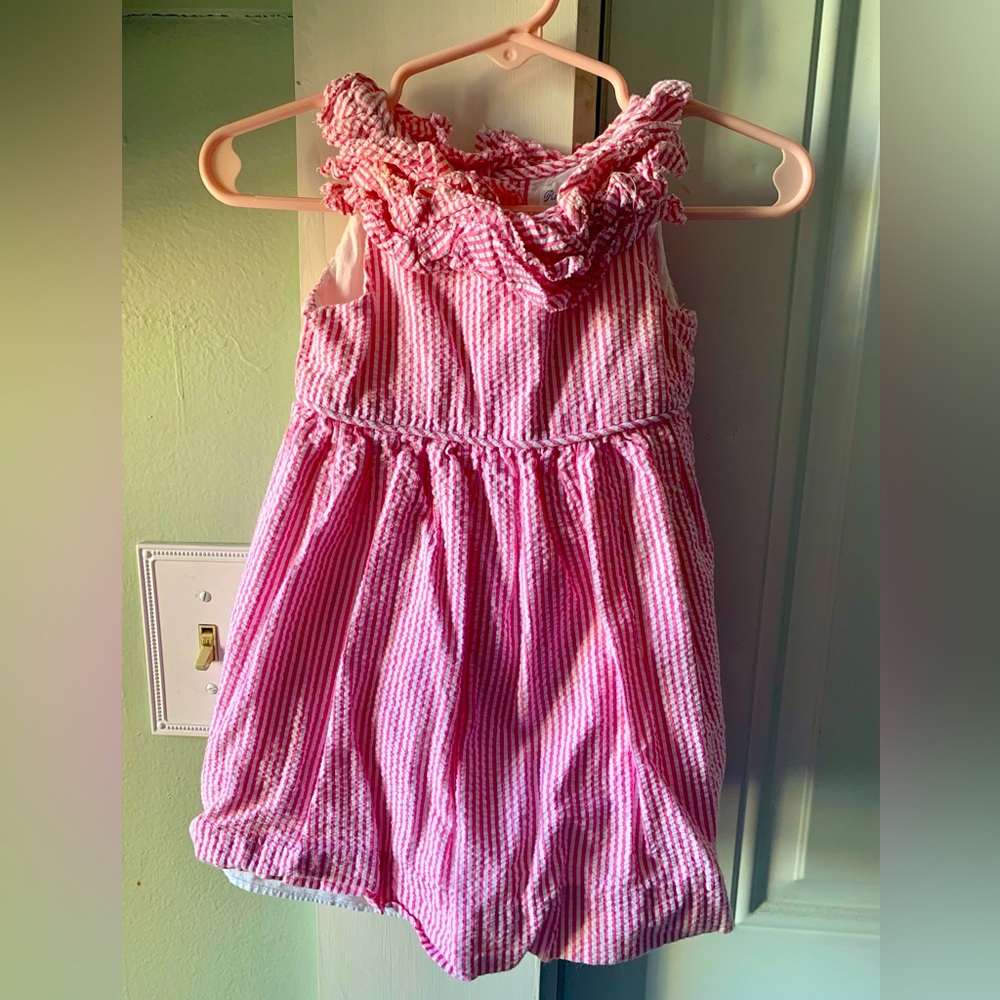 Ralph Lauren Infant Baby Girl Pink Stripe Dress Size 9M